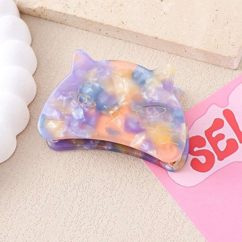 Big Animal Grab Clip Cartoon Cat Claw Clip Elegant Acetate Hairpin