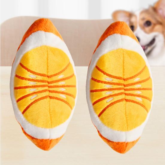 Dog Grinding Toy Orange Voice Bite-resistant Shape Built-in Plush Relieve Soft Touch Boredom Companion Squeeze Elastic Dog Squeak Toy