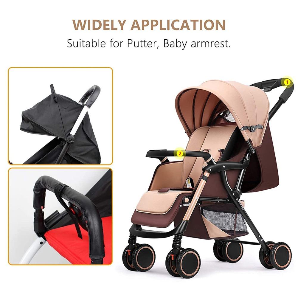 Handle Covers Baby Stroller Handle Cover Pushchair Armrest Case Protective Cover Pu Protective