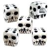 5Pcs Halloween White Skeleton Dice Decorative Mini Skeleton Face Gaming Dice for Club Pub Halloween