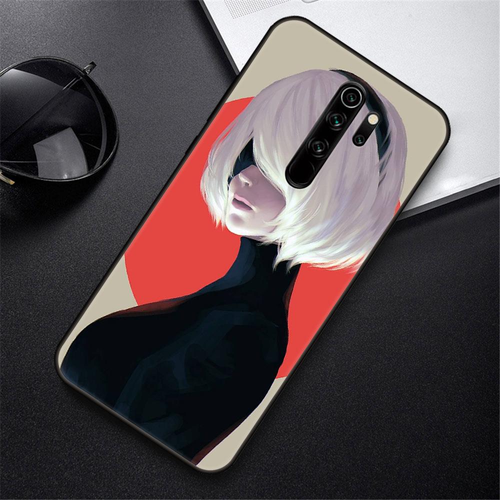 Phone Case For Xiaomi Redmi Note 8 8T 10 9 9S 7 6 Pro Xiaomi 9 9A 8 8A 7 6 Black Cover Funda Tpu Back Fashion NieR Automata 2B