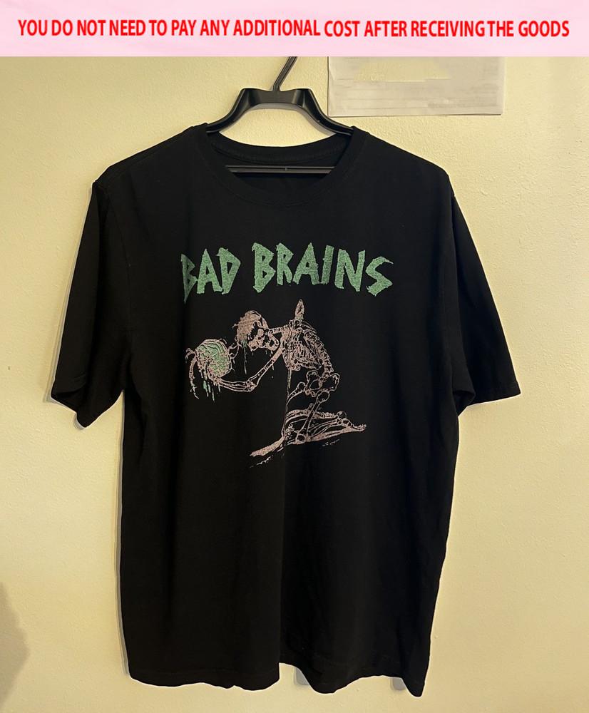 Винтажная черная футболка с коротким рукавом группы Bad Brains S5XL SN212 Унисекс