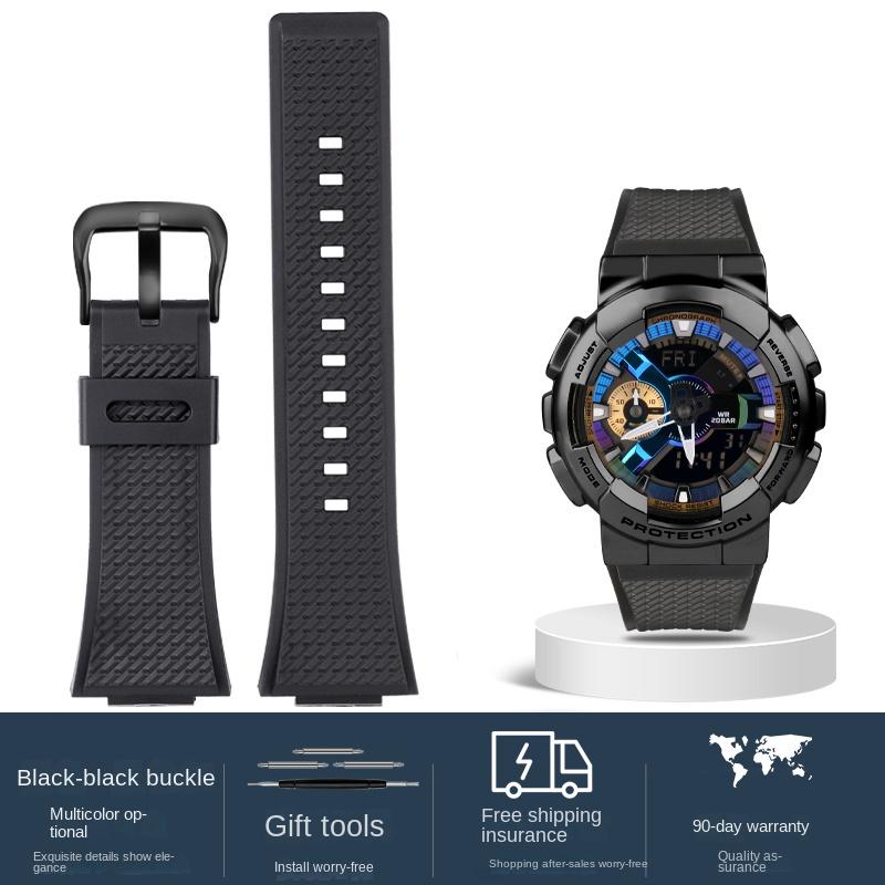 Для Casio G-SHOCK GA110 GM110 GM-110GB Силиконовый Маленький Стальной Пушечный ремешок для часов Красно-синий Цветовой Блок Оранжевая Смола Ремешок для часов