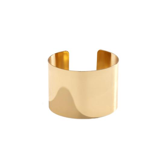 Женский браслет в винтажном стиле в стиле панк в стиле бохо, гладкий металлический браслет из нержавеющей стали с регулируемым отверстием, широкий браслет-манжета, ювелирные изделия на запястье