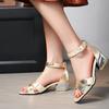 Silver Gold Summer Shoes For Women Fashion Heels Gladiator Sandals Female Snake Sexy Party Wedding Shoes Woman Large Size 45