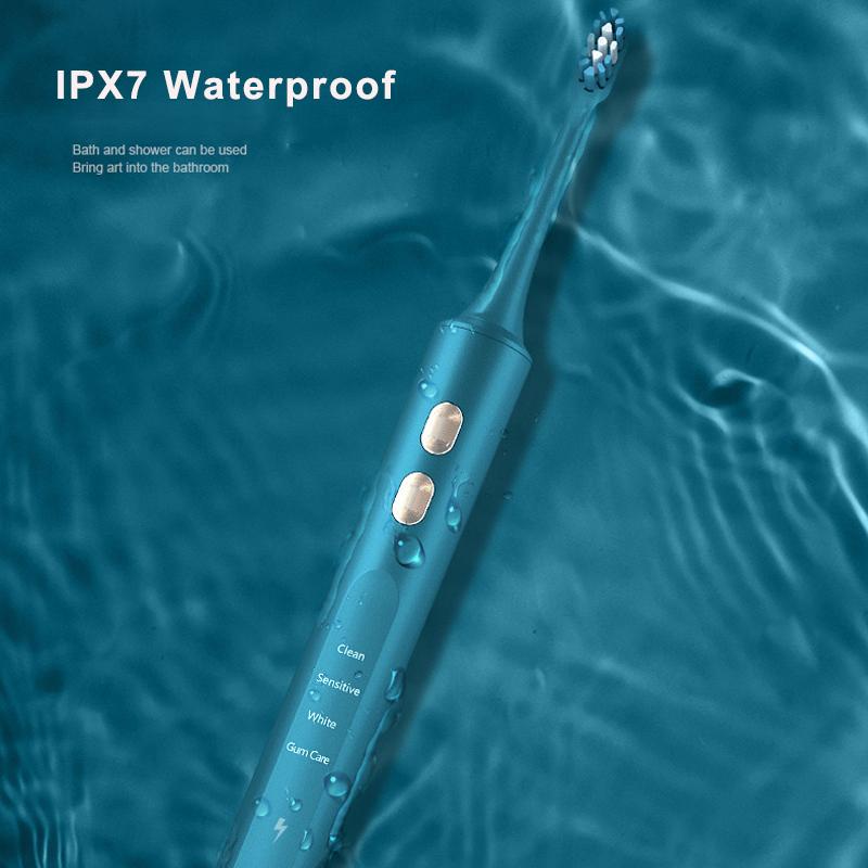 Ультразвуковая электрическая зубная щетка с УФ-дезинфекцией, индуктивная зарядка для взрослых, электронные зубные щетки, 2 насадки
