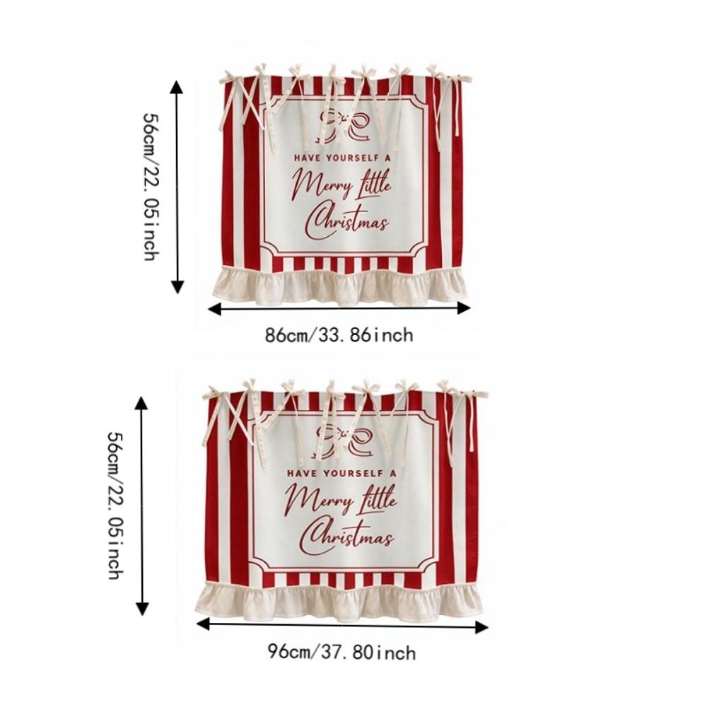 Ruffled Edge Christmas Oven Curtain Decorative Cabinet Curtain Kitchen Window