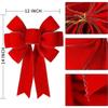 1pc Large Christmas Bow Christmas Valentine's Day Golden Edged Red Velvet Wreath Bow Christmas Tree Topper Ornament
