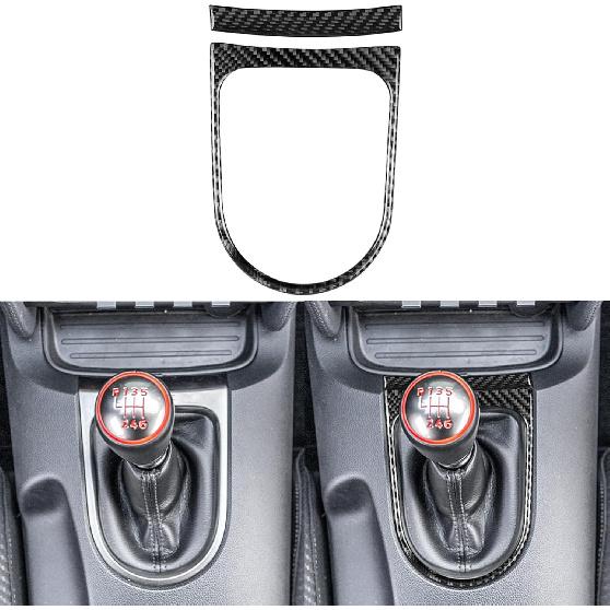 NVCNX Real Carbon Fiber Compatible with Ford Mustang GT 2015- 2016 2017 2018 Accessories Car Gear Shift Frame Cover Interior Trim Sticker Decal
