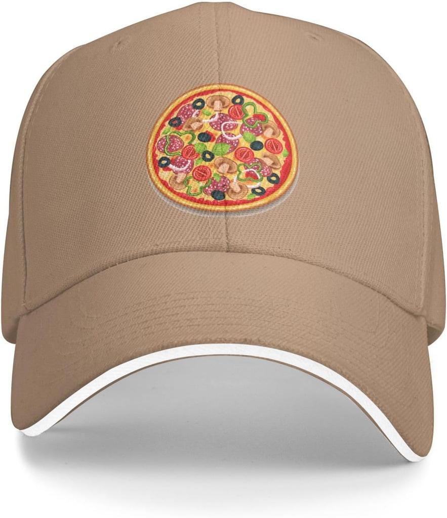 Вкусная Пицца Бейсболка Полиэстер Повседневная Snapback Кепка Унисекс Регулируемая