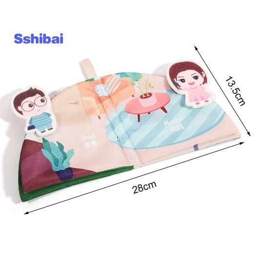 Baby Cloth Book Vegetable Fruit Animal Dinosaur Family Member, Tear-resistant Washable Early Education, Infant Boy Girl Crinkle Sensory Book