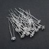 20pcs Fashion Bridal Rhinestone Hair Fork Artisan Alloy U-Pin with Rose Accent Wedding Hair Sticks for Brides Vintage Glamour