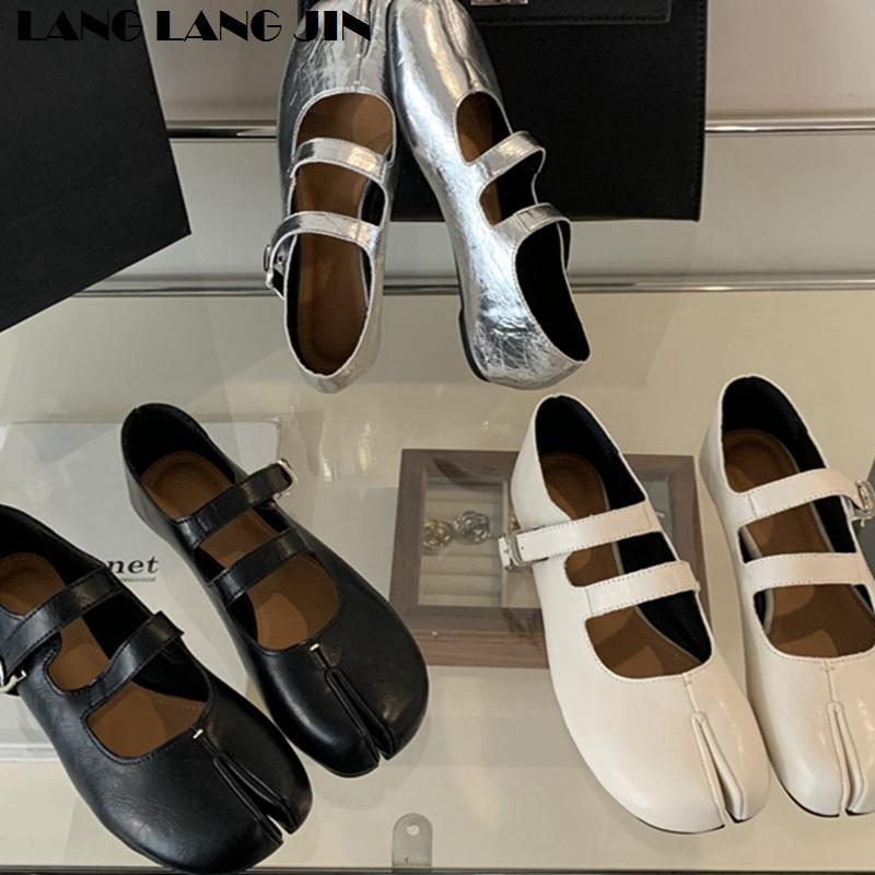 Модные таби ниндзя обувь женские балетки с раздельным носком женские повседневные лоферы женские мокасины комфортная осенняя обувь