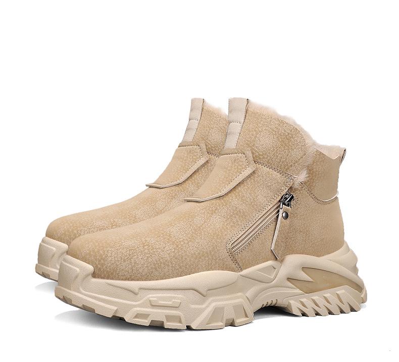 Мужские зимние высокие водонепроницаемые ботинки для снегоступов с теплой бархатной подкладкой для активного отдыха, противоскольжения и альпинизма.