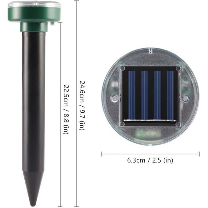 Répulsif Taupe Solaire,Répulsif à Taupes à ultrasons,Anti Taupes,Taupes à énergie Solaire pour Serpents,campagnols,Gophers(4 pièces)