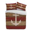 Винтажная текстура старых деревянных досок Якорь Пододеяльник с наволочкой На заказ 3 предмета Постельное белье Покрывало Двуспальная кровать Домашний текстиль