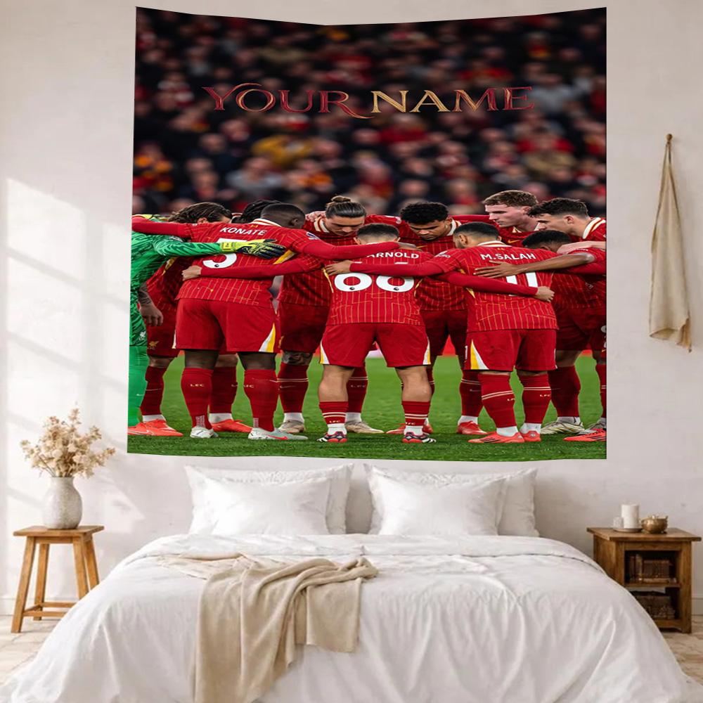 Liverpool Team Custom Your Name Wall Decor Tapestry Art For Pet Memorial Birthdaywedding Party Backdrop Family Gift