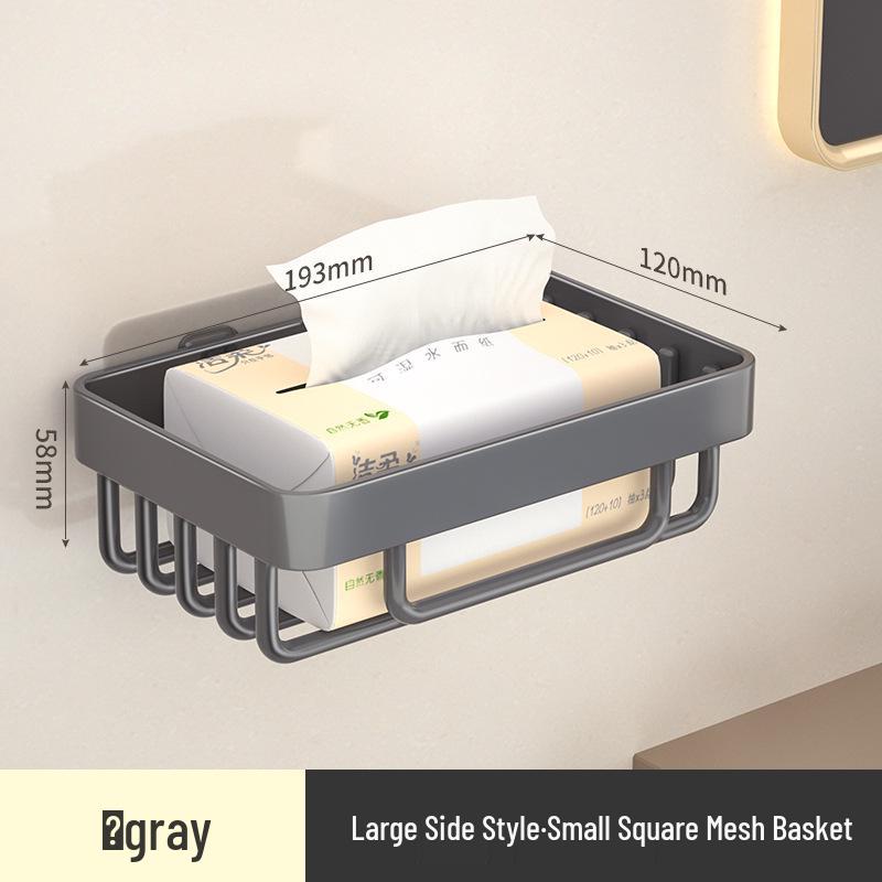 Rustproof Carbon Steel Wall-Mounted Drainage Shelf - Waterproof, Punch-Free, Multifunctional Bathroom Storage