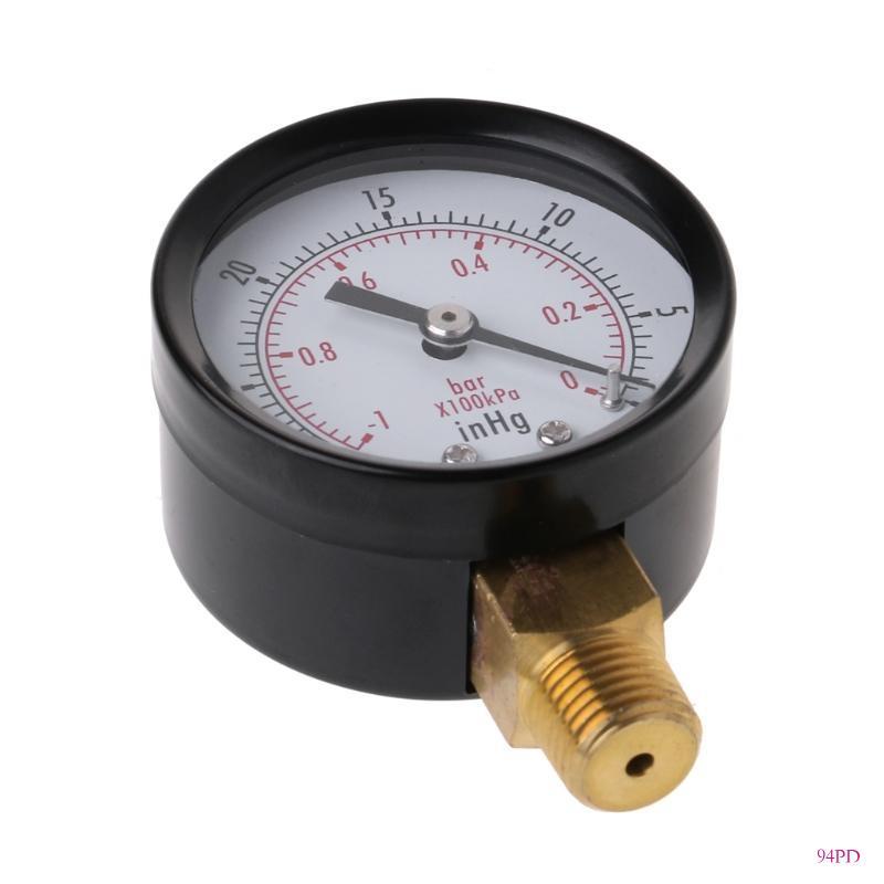 94PD Portable Dual Scale Dial Gauge 1/4" NPT -30HG/0PS Vacuum Pressure Meter Gauge