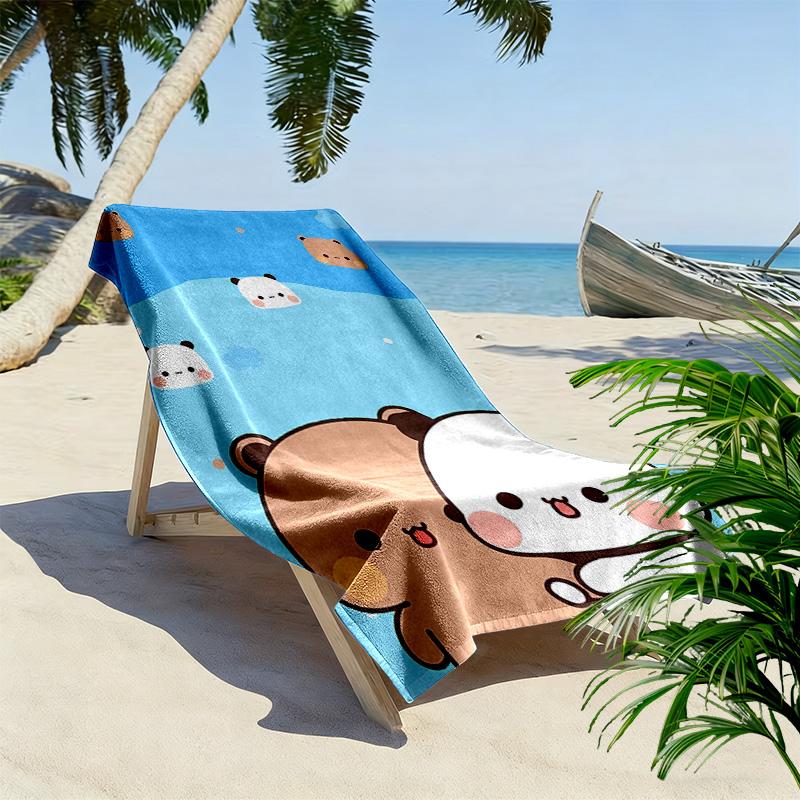 Bubu Dudu Print Beach Towel, Large Soft Quick Dry Towel for Beach Camping Swimming