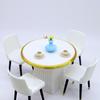 1/12 Dollhouse Simulation Dining Table Chairs Model Dollhouse Mini Living Furniture Toy Dolls House Accessories Pretend Play Toy