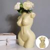 Resin Female Body Vase Resin Plants Pot Women Statues Desktop Ornament Decor