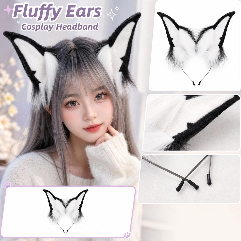 Милая пушистая ободок-ушки животного для косплея, аниме-конвента, вечеринки и выступления