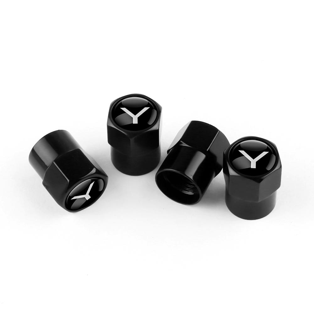 AAAIM1 4Pcs Car Wheel Tires Valve Stem Caps Badge Decoration For Tesla Model 3 Model Y Model S Model X Cybertruck Roadster SpaceX