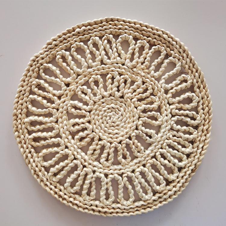 Салфетка под приборы из кукурузного волокна, плетеная вручную: Креативная, термостойкая подставка для дома и столовой