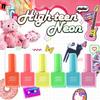 High Teen Neon Syrup Gel Nail Polish Edition 6 Colors Set, KBeauty, Premium Gel Nail, Korean Cosmetics, Sample