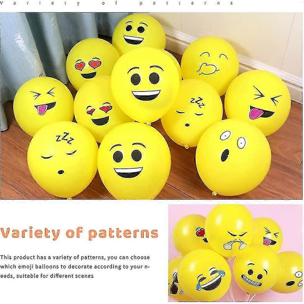 100 Balloons Helium, Emocions Balloons Smiley, Party Balloons Yellow Set, Latex Balloons For Birthday Decoration Wedding Party