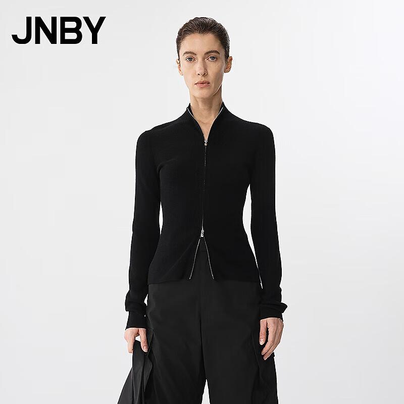 JNBY 2025 Spring Mock Neck Wool Blend Knit Sweater