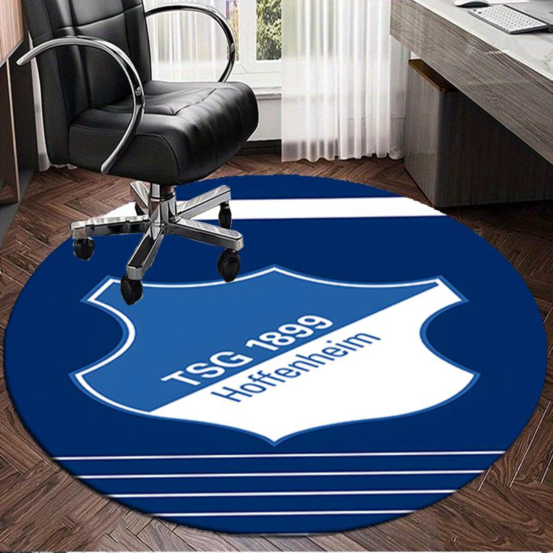 1PC Hoffen-heim Crest Round Rug for Livingroom,Bedroom, Palyroom, Chair Rug, Area rug, Circle Carpet, Large Size Fan Christmas gift