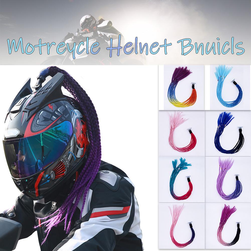 Мужской шлем, женский плетеный мотоциклетный хвост, грязный градиент, рампа для волос, панк-байкерский шлем, украшение 55 см