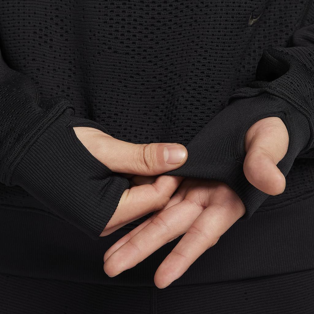 Nike Therma-Fit Adv APS. Однотонная повседневная толстовка с капюшоном и длинным рукавом, мужская толстовка черного цвета FB6848-010