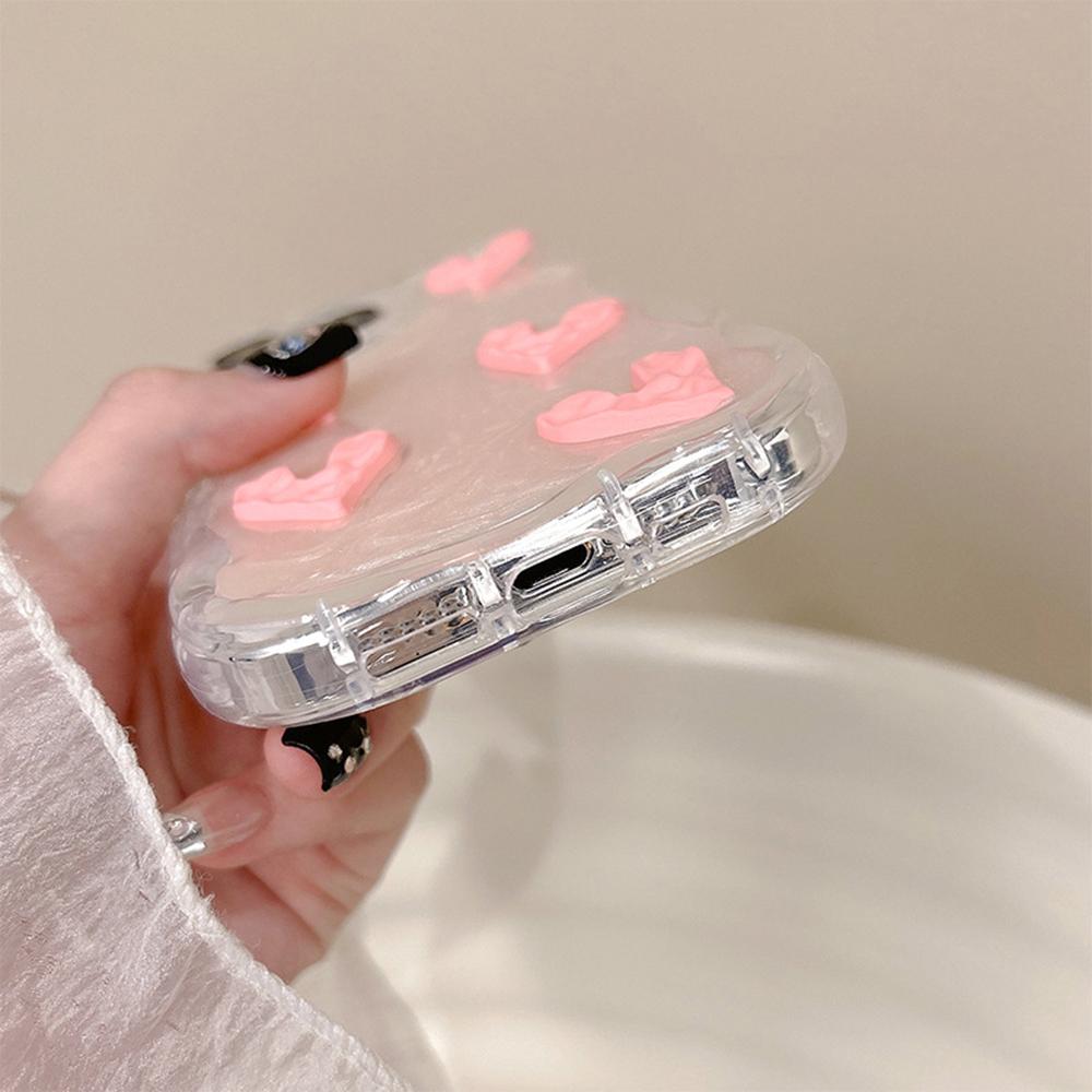 For iPhone 15 Pro Phone Cases TPU Cell Phone Back Cover with Crinkled Heart Design