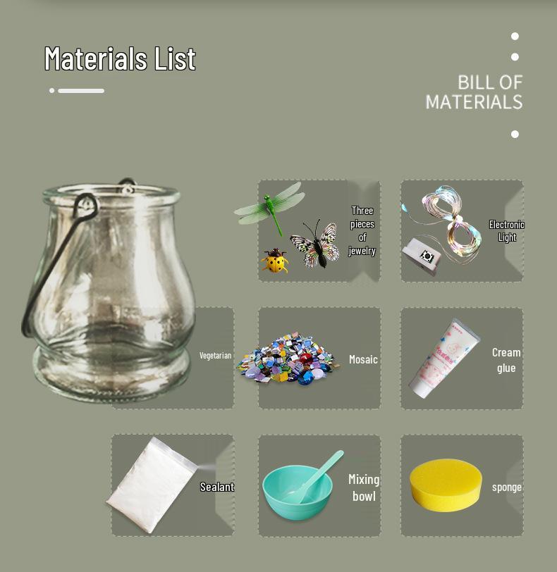 Набор для изготовления подсвечника из стеклянной мозаики: Развивающая игрушка ручной работы для родителей и детей на День защиты детей