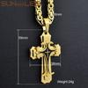 Ожерелье из нержавеющей стали с крестом Иисуса Христа, византийская цепочка, серебряный цвет, позолоченный, для мужчин и мальчиков, подарок Sp208