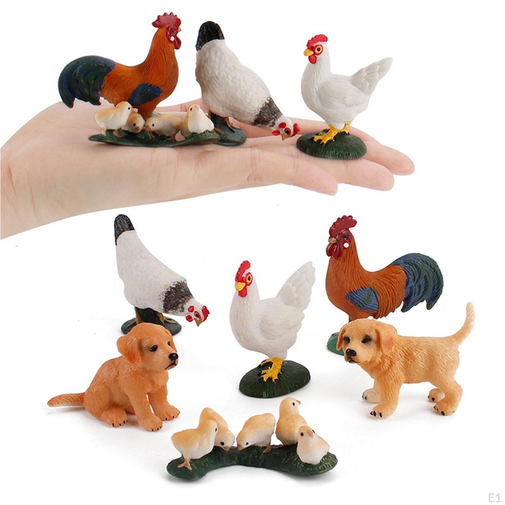 Farm Animals Figures Set Barn Toys Lifelike Educational Toy for Kids Preschool