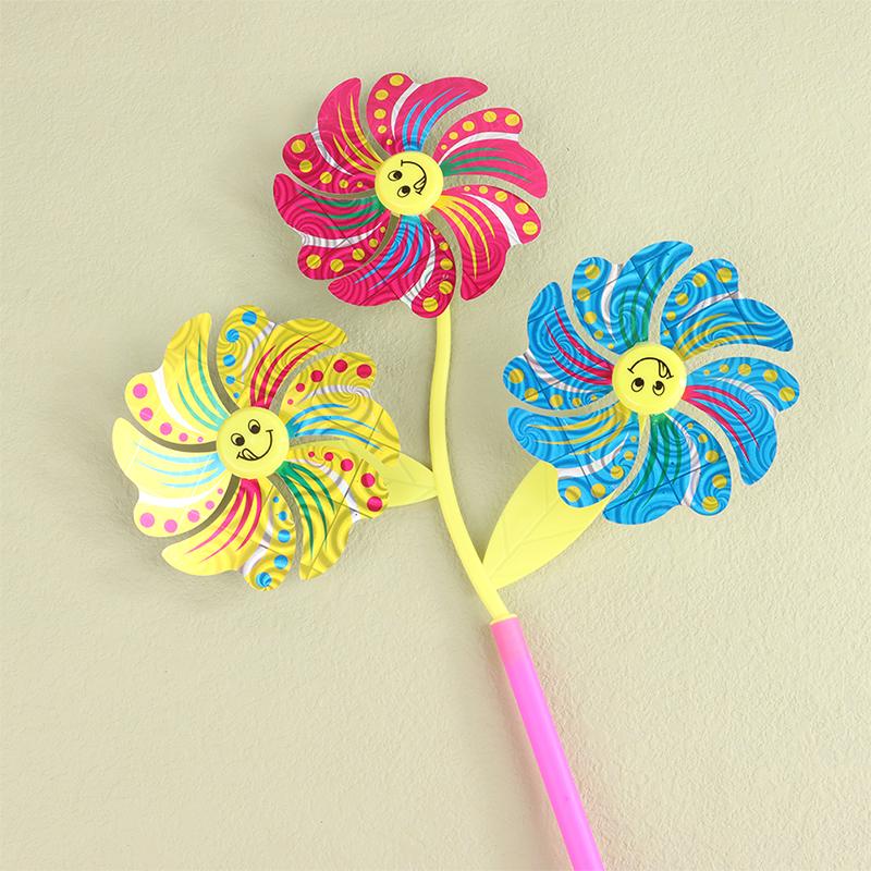 Colorful Windmill Cartoon Pinwheel Wind Spinner Home Garden Yard Decor Kid Toy