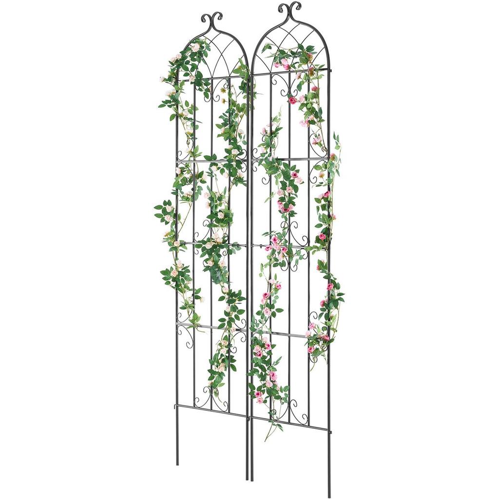 2 Packs Metal Garden Trellis for Climbing Plant Support 87x20 in Rustproof