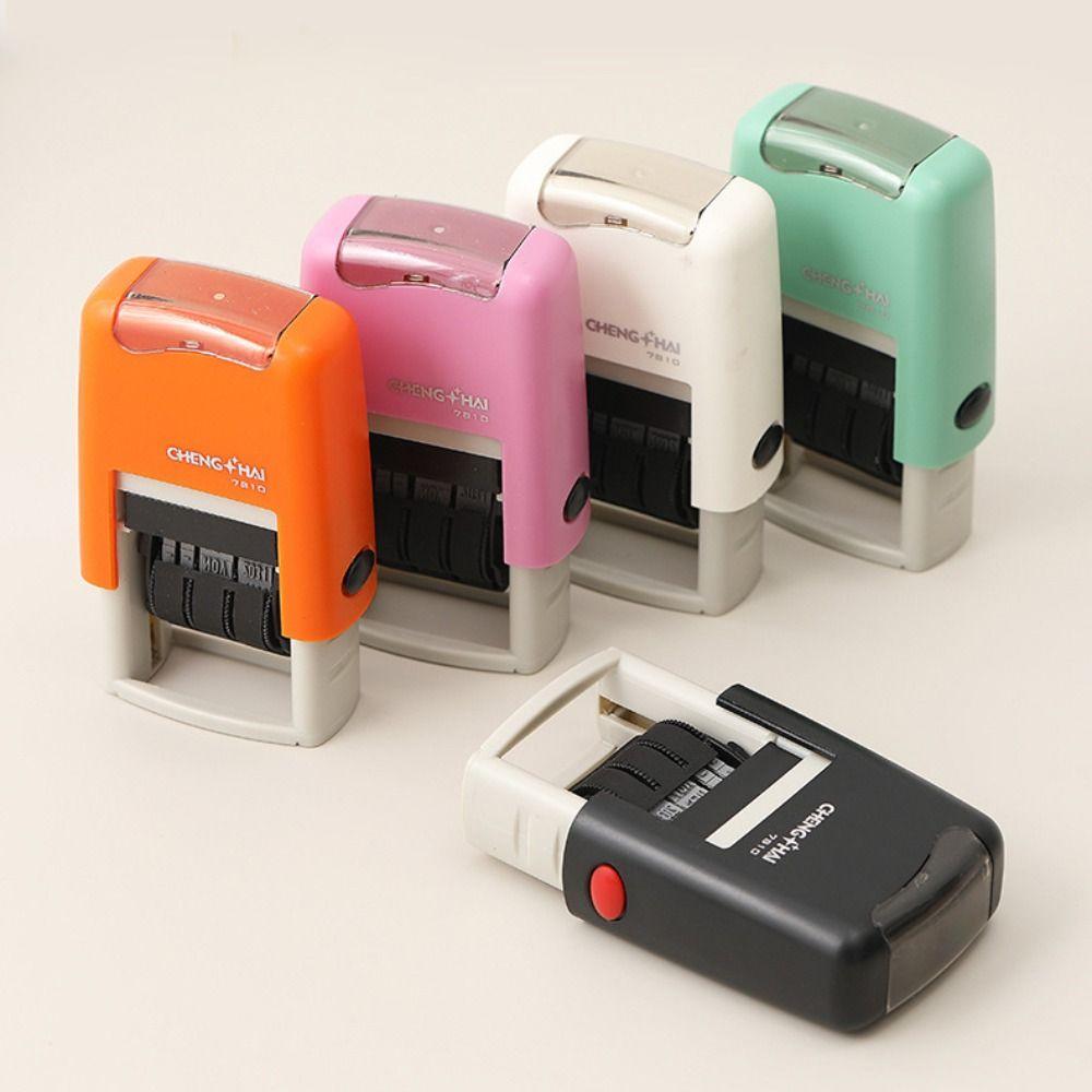 Handle Account Self-Inking Stamps English Version Date Wheel Stamp Date Stamps DIY Painting