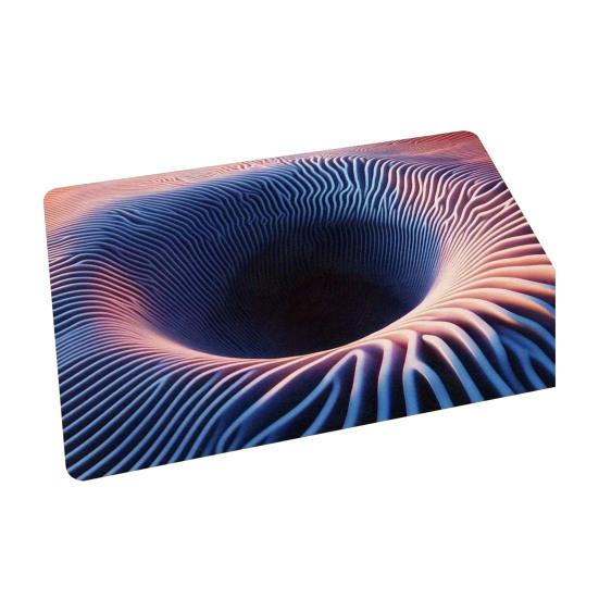 Bathroom Carpet Non-Slip Backing Optical Illusion Pattern Bathroom Rug Easy To Clean Comfortable Retreat Area Bath Mat