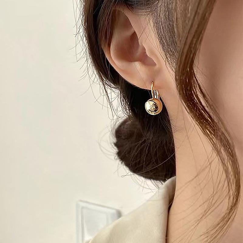 1 пара сережек-капель в корейском стиле из металла, округлые, простые, с пряжкой для ушей для женщин, подарочные украшения для вечеринки, аксессуары для ушей
