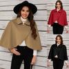 Women's Faux Wool Blend Cape Warm Poncho Fall Winter Soft Shawl Cover Up Short Cloak for Women Solid Color Open Front Cardigan Poncho Short Jacket