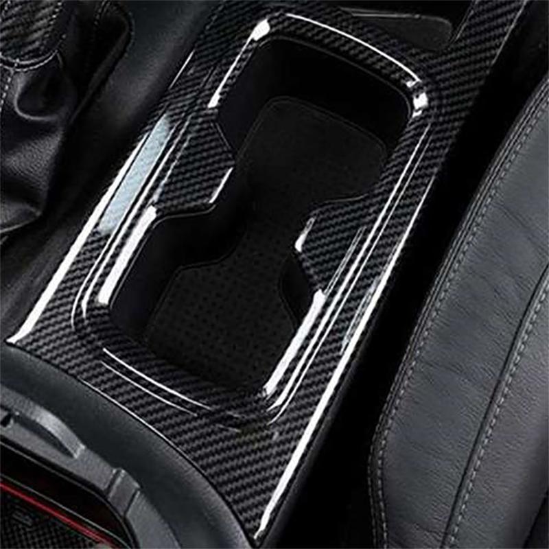 for Nissan Navara NP300 2016-2019 Car Front Water Cup Holder Frame Cover Trim Sticker Carbon Fiber Accessories