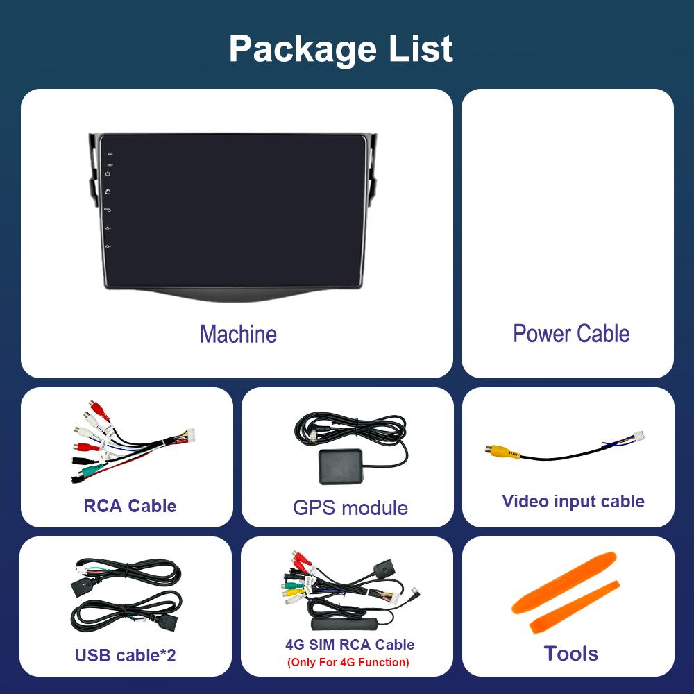 Автомобильный видео-мультимедийный проигрыватель DSP Stereo для Toyota RAV4 Rav 4 2005 - 2013 Android 14 GPS Navi WiFi IPS Экран 4G Bluetooth