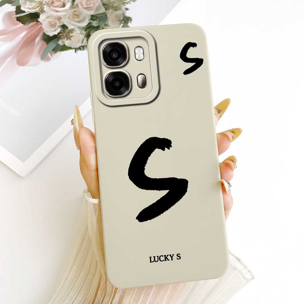 For Oppo A6s 5G CPH2789 Case Fashion Lucky Letters A-Z Silicone Back Cover For Oppo A 6s A6S 5G 6.75" Phone Cases Bumper Fundas