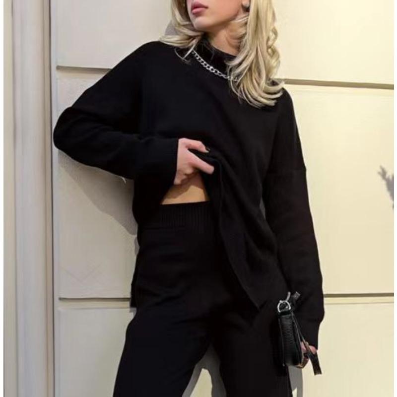 Свитер свободной вязки свитер с высоким воротом женский осень и зима