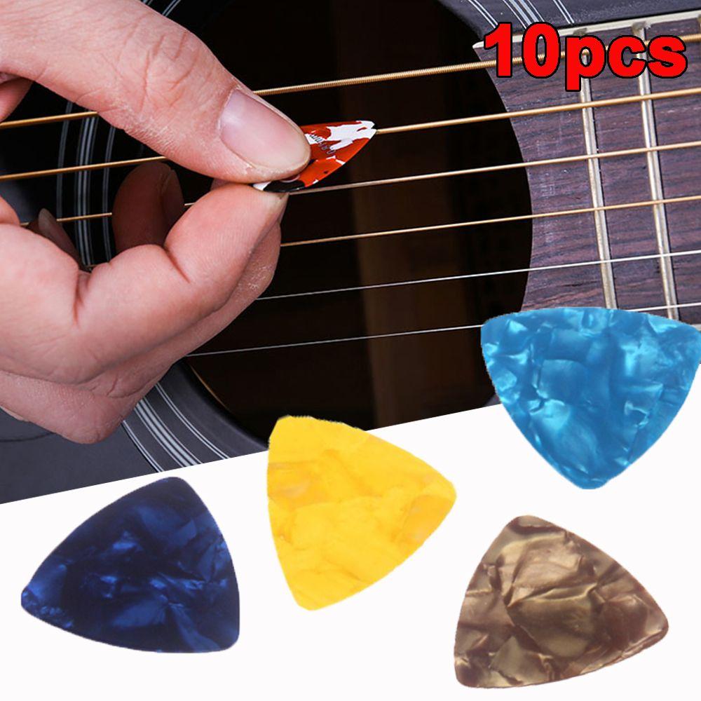 10pcs 0.46mm Instruments Antislip Guitar Pick Plectrum Guitar Accessories Celluloid